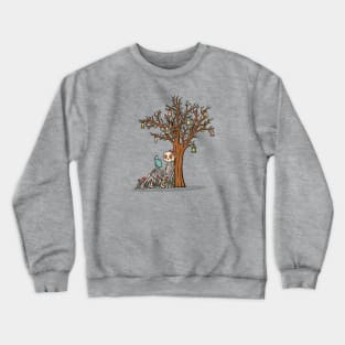 Skeleton Reading Under A Tree Crewneck Sweatshirt